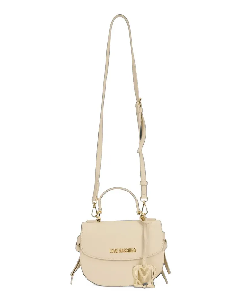 Moschino Schultertasche mit Logo-Schild - Nude Nude