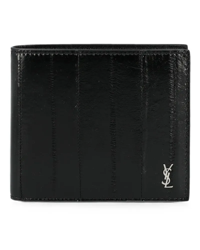 Saint Laurent Cassandre eel-skin wallet - Schwarz Schwarz