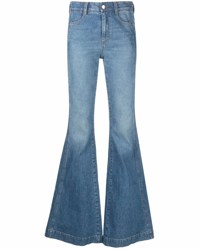 Stella McCartney Salt & Pepper Logo 70s Schlagjeans - Blau Blau