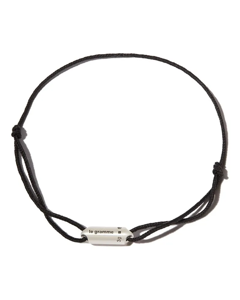 Le Gramme Kordelarmband mit gebürsteter Kapsel 3g - Silber Silber