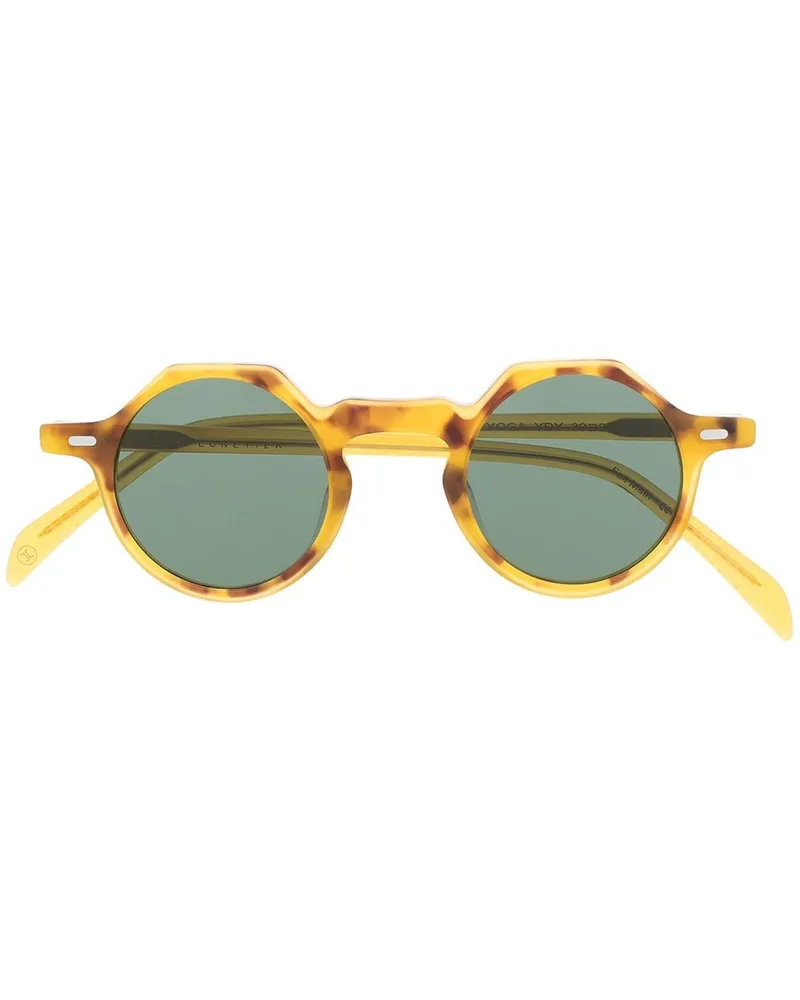 Lesca Runde Yoga Sonnenbrille - Gelb Gelb