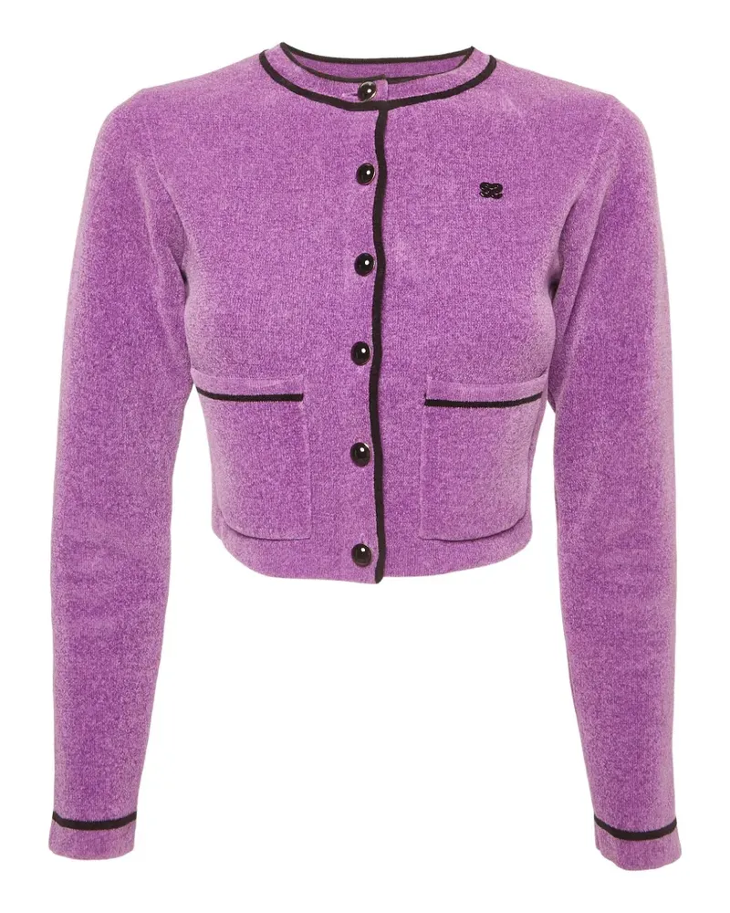 Sandro Geknöpfter Cardigan aus Samt - Violett Violett