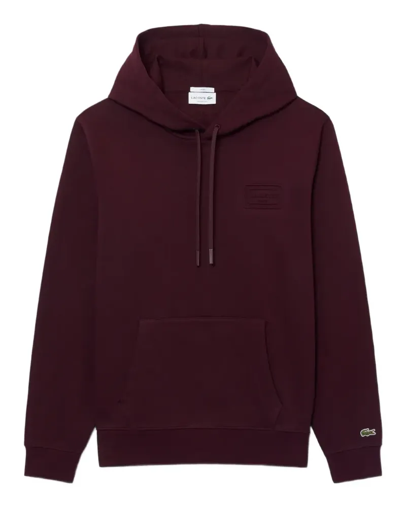 Lacoste logo-patch drawstring hoodie - Rot Rot