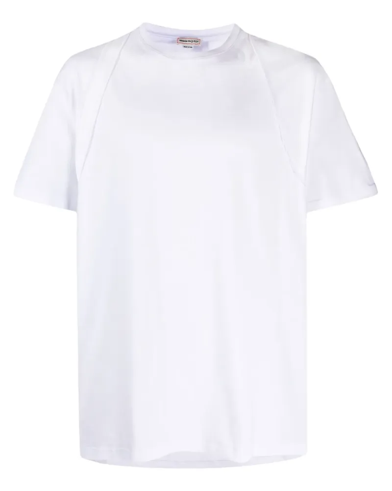 Alexander McQueen T-Shirt mit asymmetrischem Einsatz - Weiß Weiß
