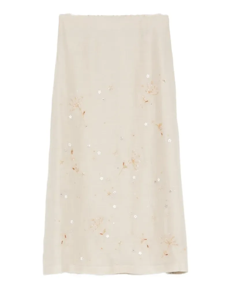 Lorena Antoniazzi sequin-embellishment midi skirt - Nude Nude