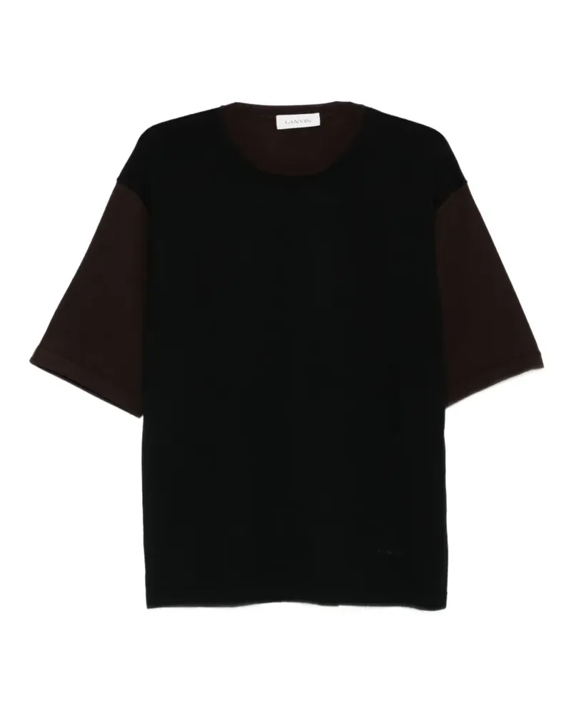 Lanvin T-Shirt in Colour-Block-Optik - Schwarz Schwarz