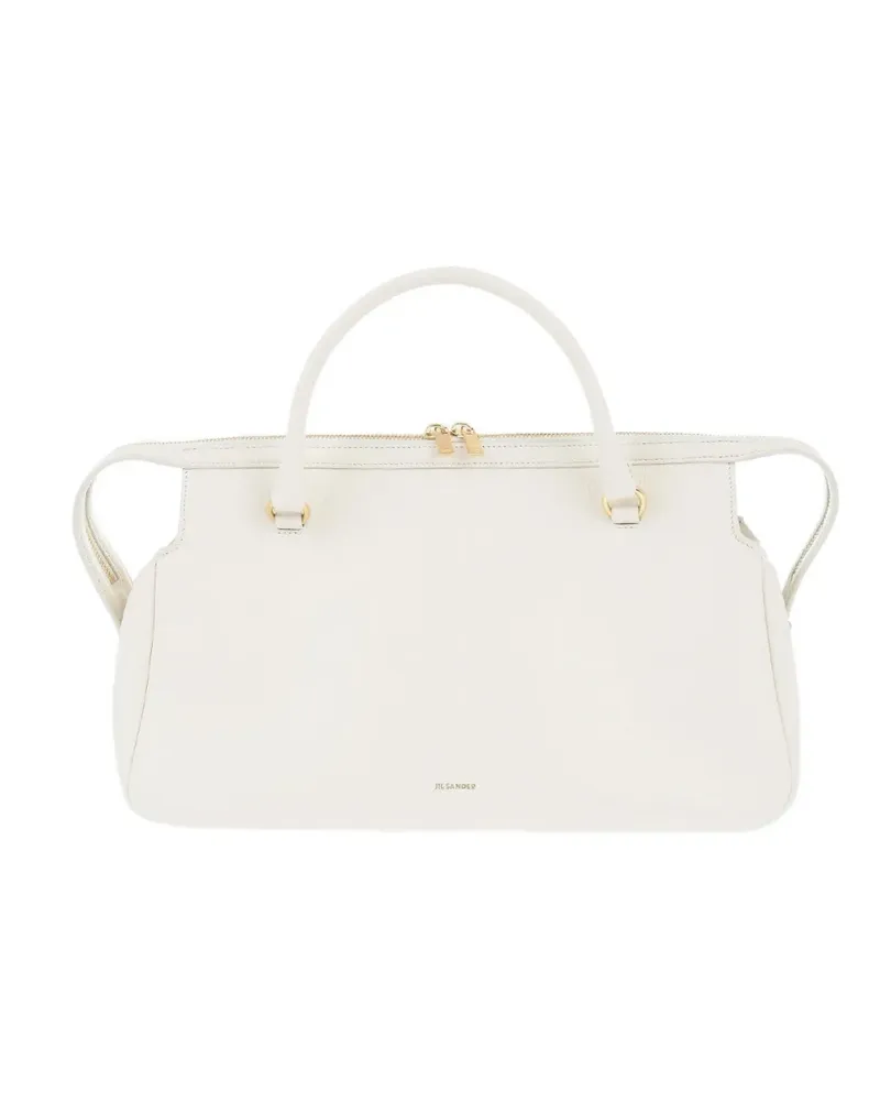 Jil Sander Shopper aus Leder - Weiß Weiß