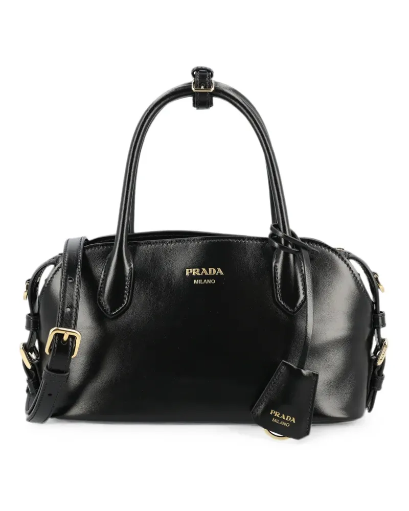 Prada Schultertasche mit Logo-Stempel - Schwarz Schwarz