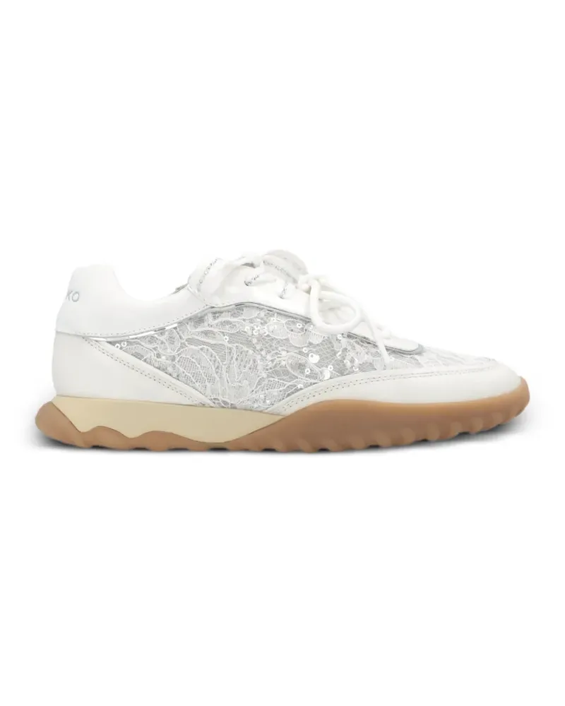 Pinko Sneakers mit Pailletten und Spitzeneinsätzen - Weiß Weiß