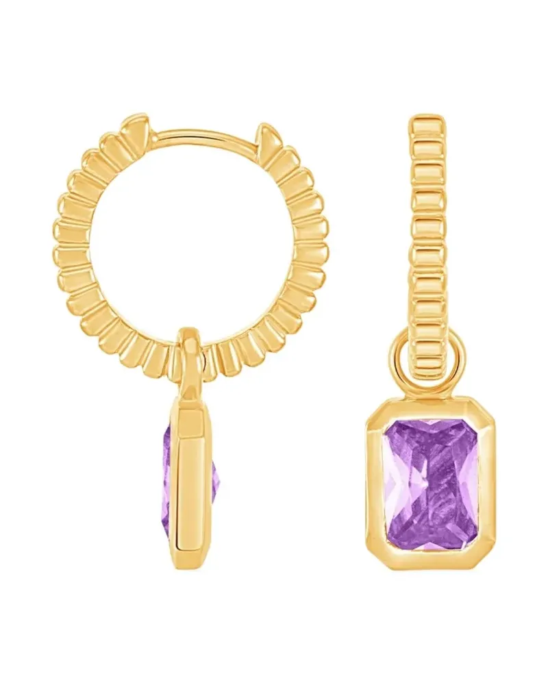 Dower & Hall Humbug Creolen mit Amethyst - Gold Gold