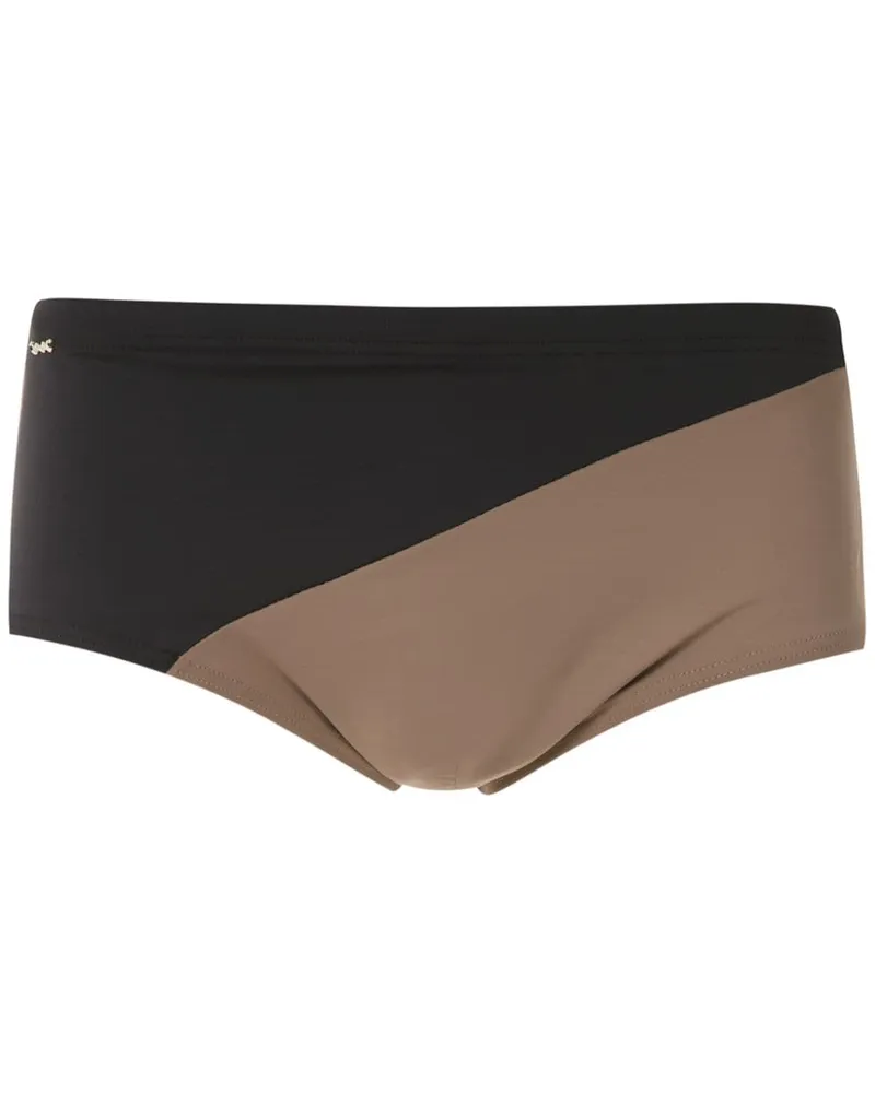 Amir Slama Badehose in Colour-Block-Optik - Schwarz Schwarz