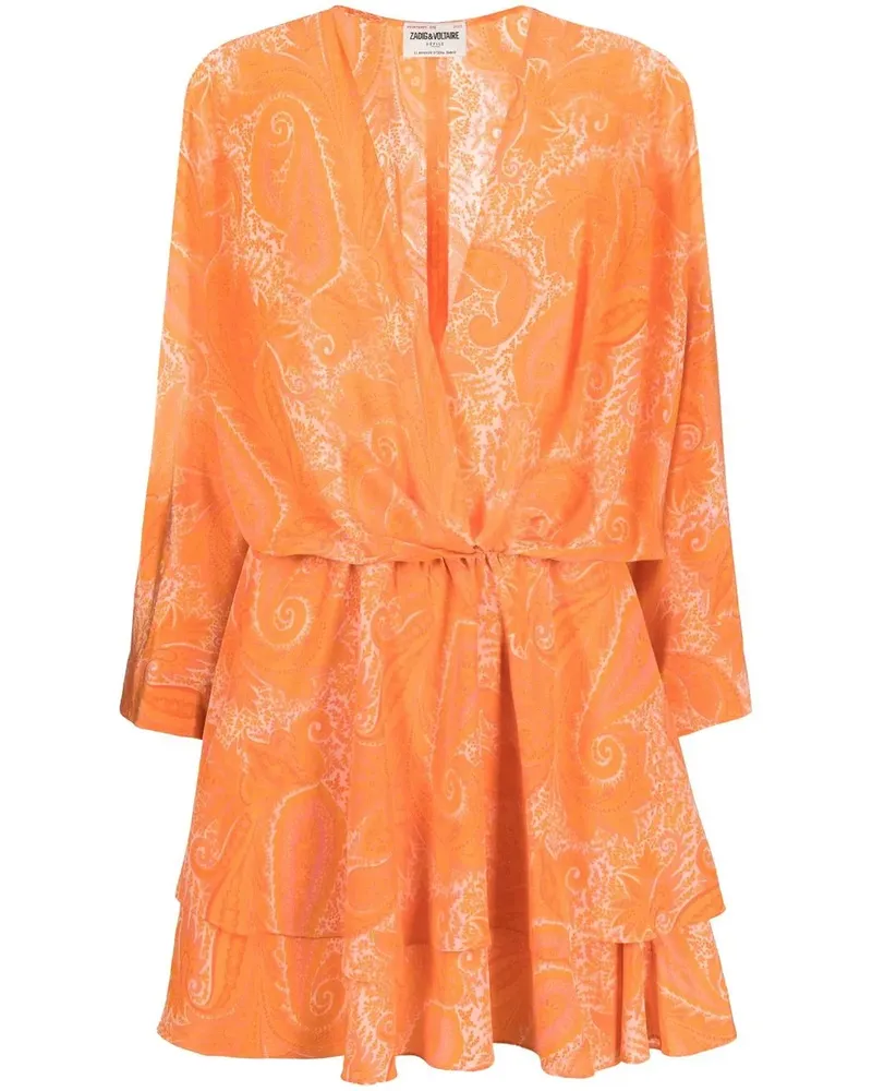 Zadig & Voltaire Hailey Kleid mit Paisley-Print - Orange Orange