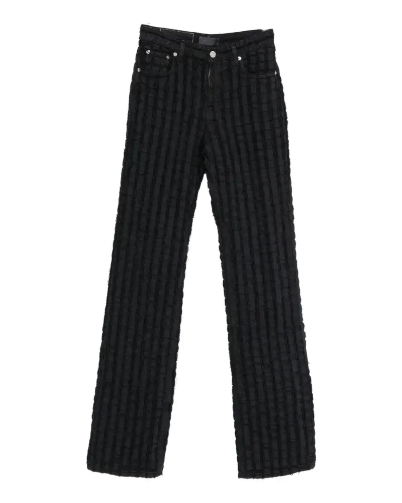 Haikure Star Bull Stripe distressed checked jeans - Schwarz Schwarz