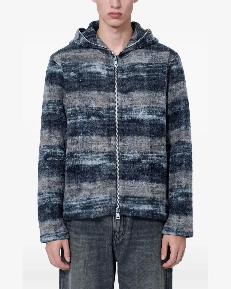 Our Legacy Gestreifte Kapuzenjacke - Grau Grau