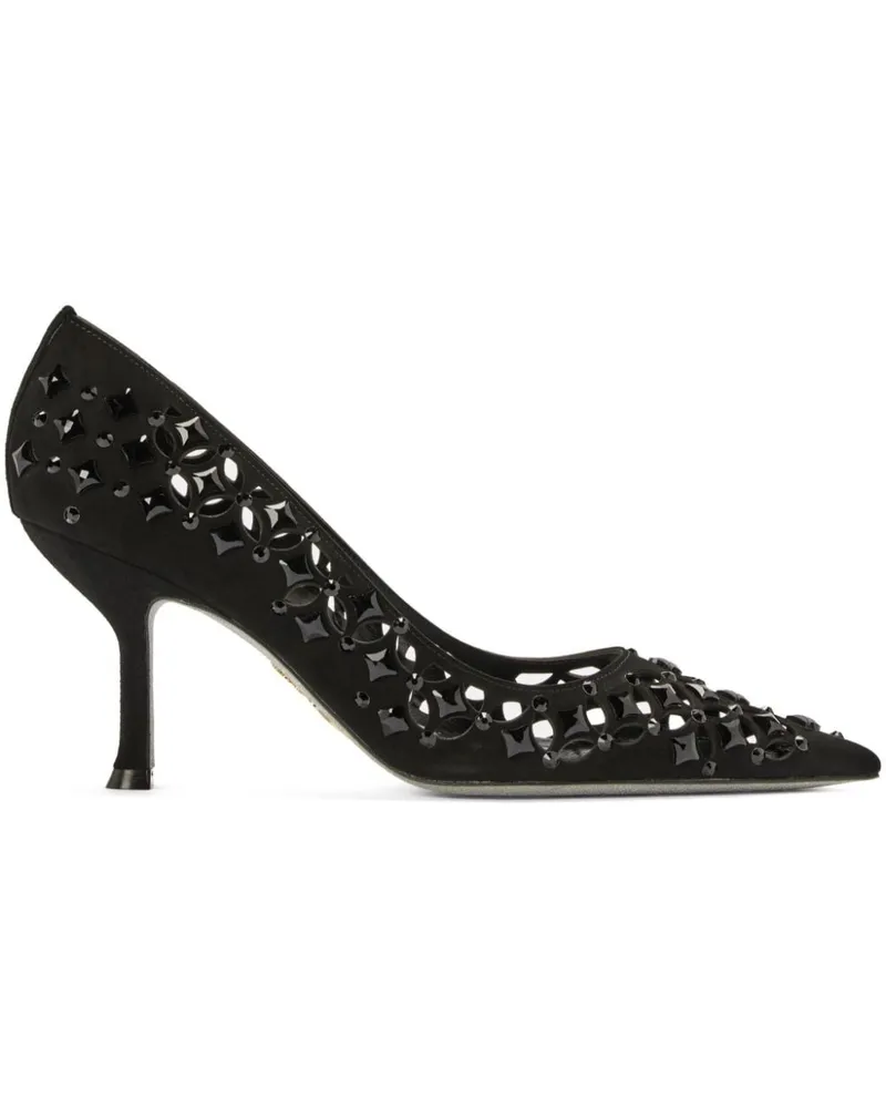 René Caovilla Trifora Pumps 80mm - Schwarz Schwarz