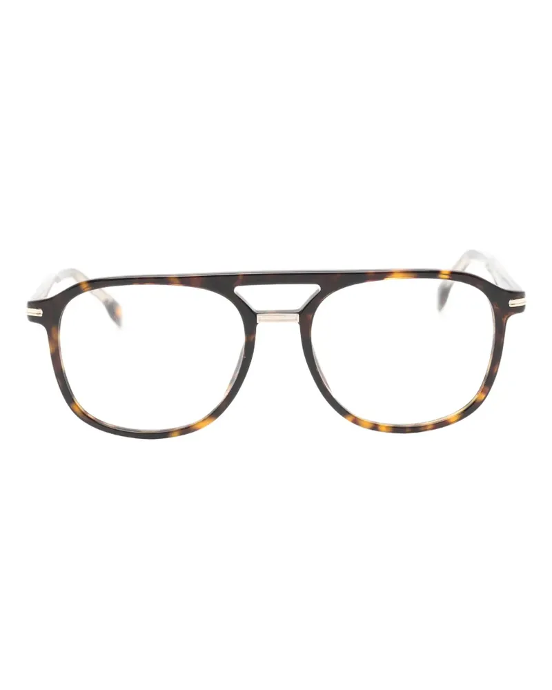 HUGO BOSS Doppelsteg-Sonnenbrille in Schildpattoptik - Braun Braun