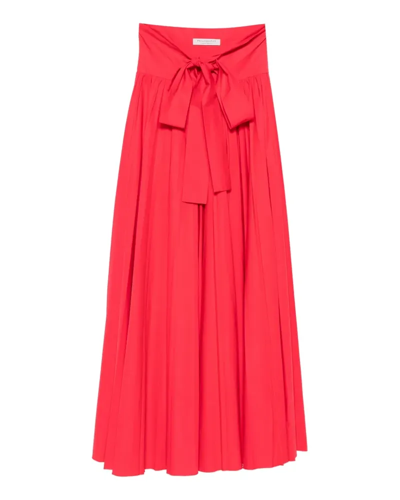 Philosophy Di Lorenzo Serafini bow-detail pleated maxi skirt - Rot Rot