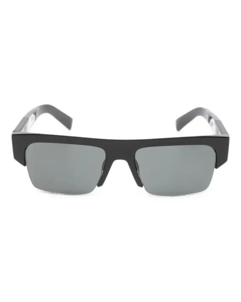Prada Sonnenbrille mit eckigem Gestell - Schwarz Schwarz