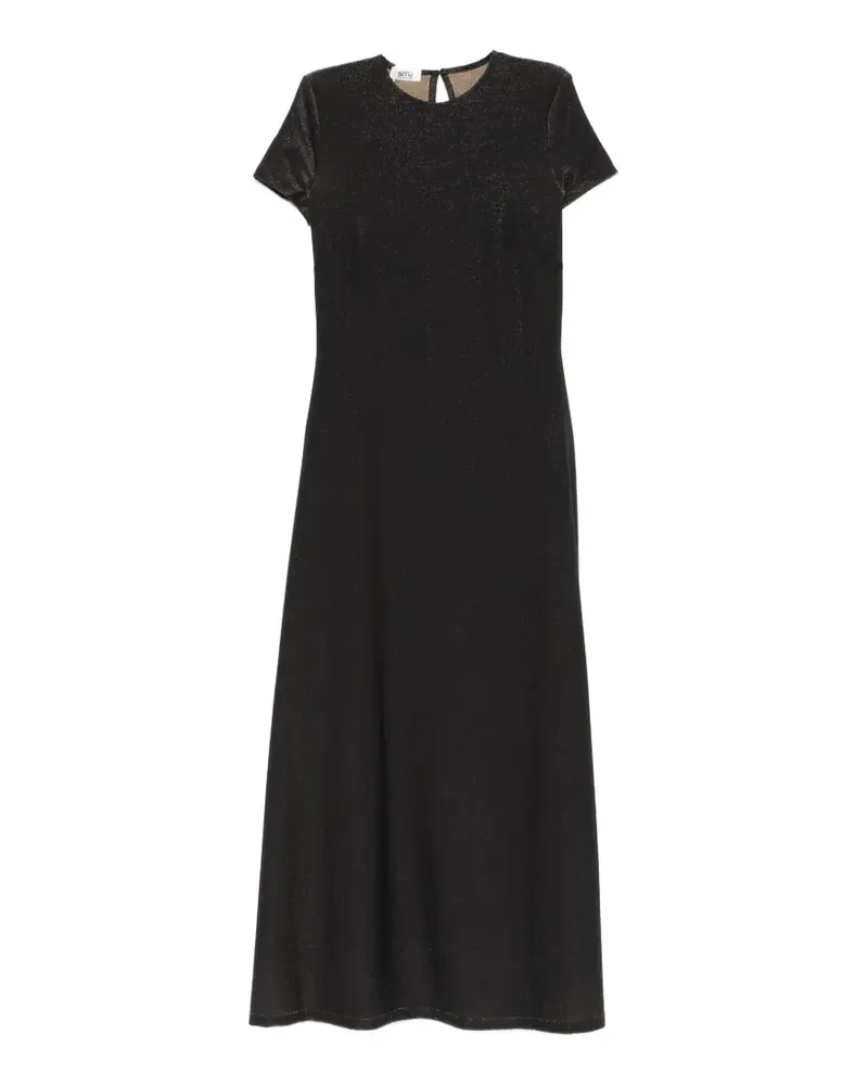SIYU T-Shirtkleid im Glitzer-Look - Schwarz Schwarz