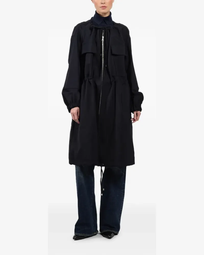 PLAN C Mantel mit Kordelzug - Schwarz Schwarz