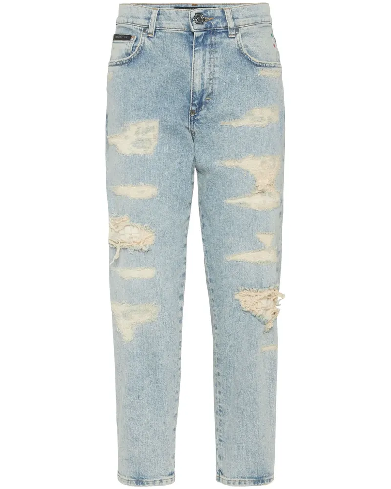 Philipp Plein Distressed-Jeans - Blau Blau