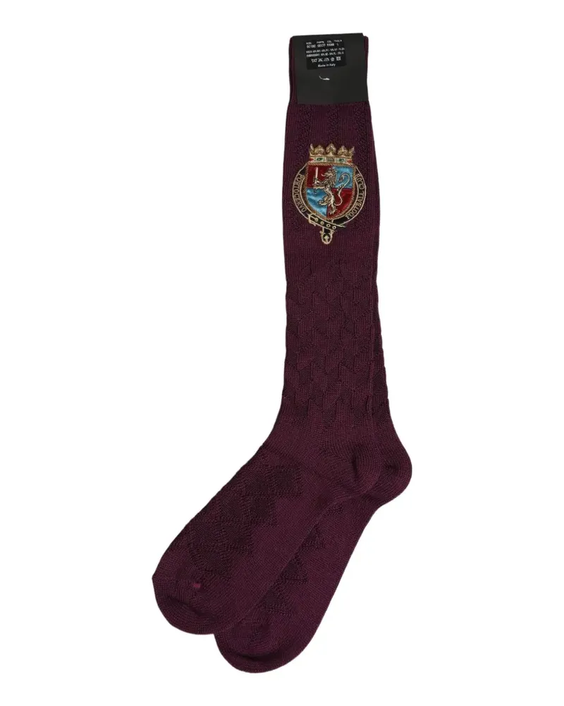 Dolce & Gabbana embroidered cable-knit socks - Violett Violett
