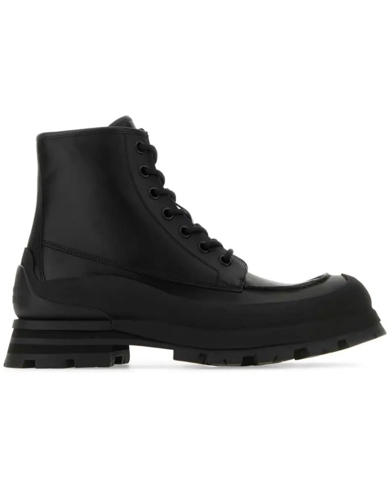 Alexander McQueen Bikerstiefel mit Logo-Prägung - Schwarz Schwarz