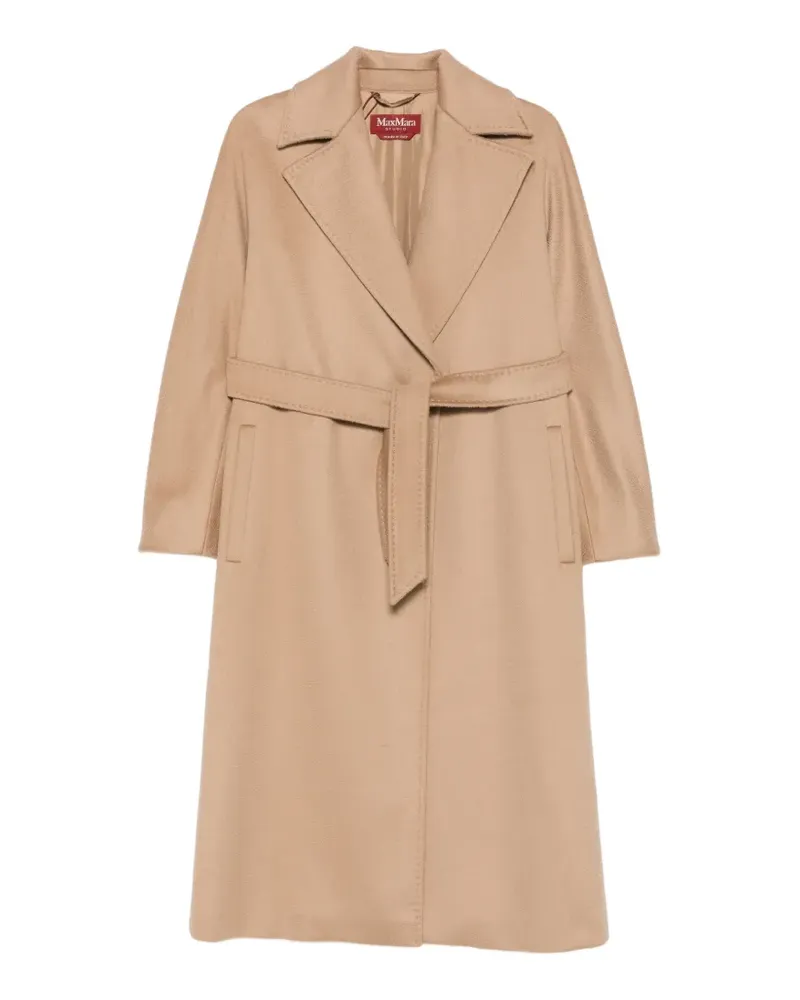 Max Mara Gewickelter Mantel mit Gürtel - Nude Nude
