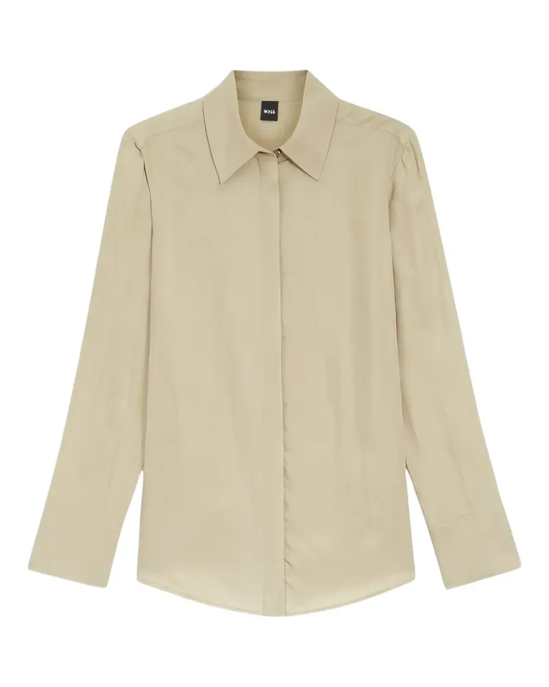 HUGO BOSS pointed-collar hidden-button shirt - Nude Nude