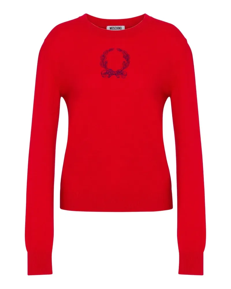 Moschino Verzierter Laurel Crown Pullover - Rot Rot