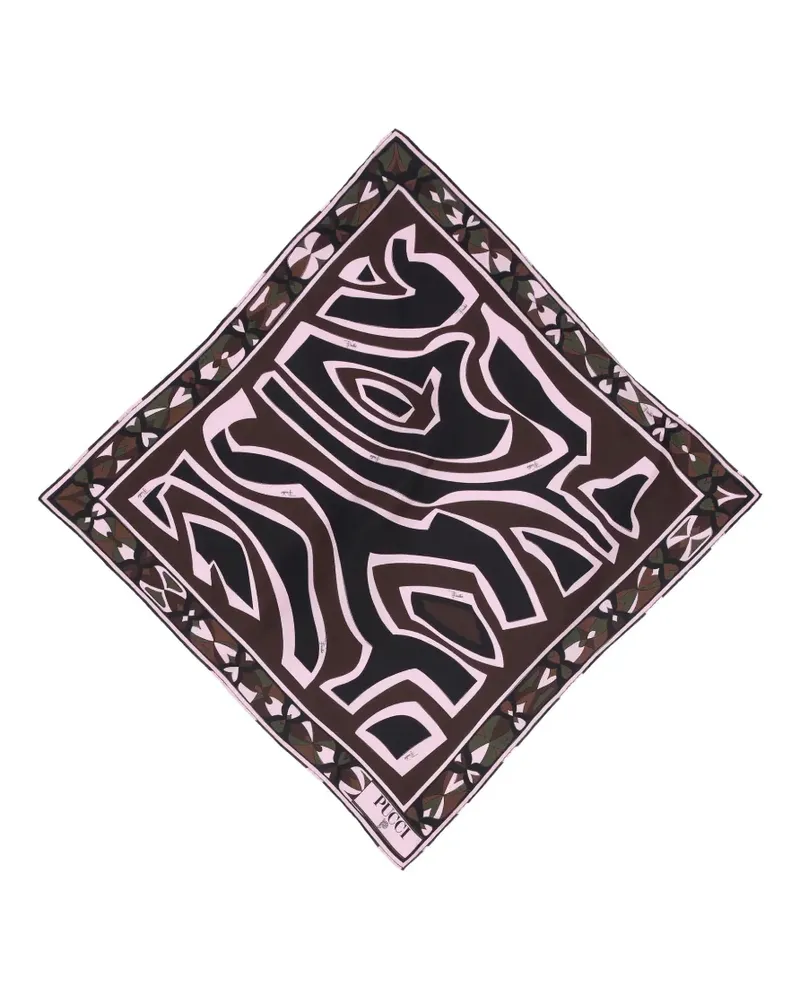 Emilio Pucci Kleiner Schal mit Labirinto-Print - Braun Braun