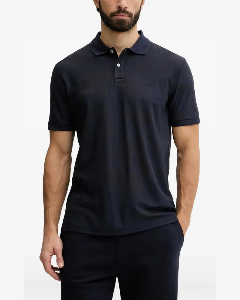 Guess Poloshirt mit Jacquard-Logo - Blau Blau