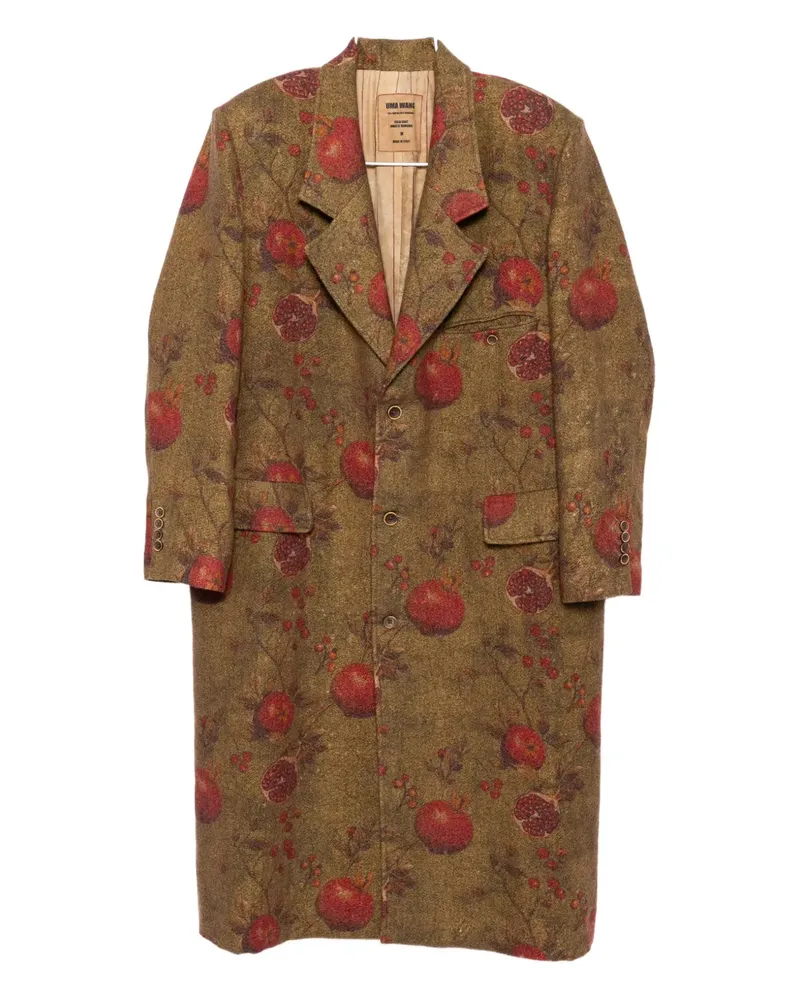 Uma Wang Mantel mit Granatapfel-Print - Braun Braun