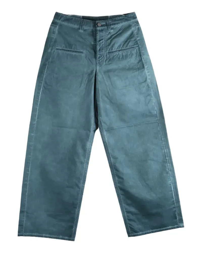 Uma Wang Gerade Hose mit Logo-Patch - Blau Blau