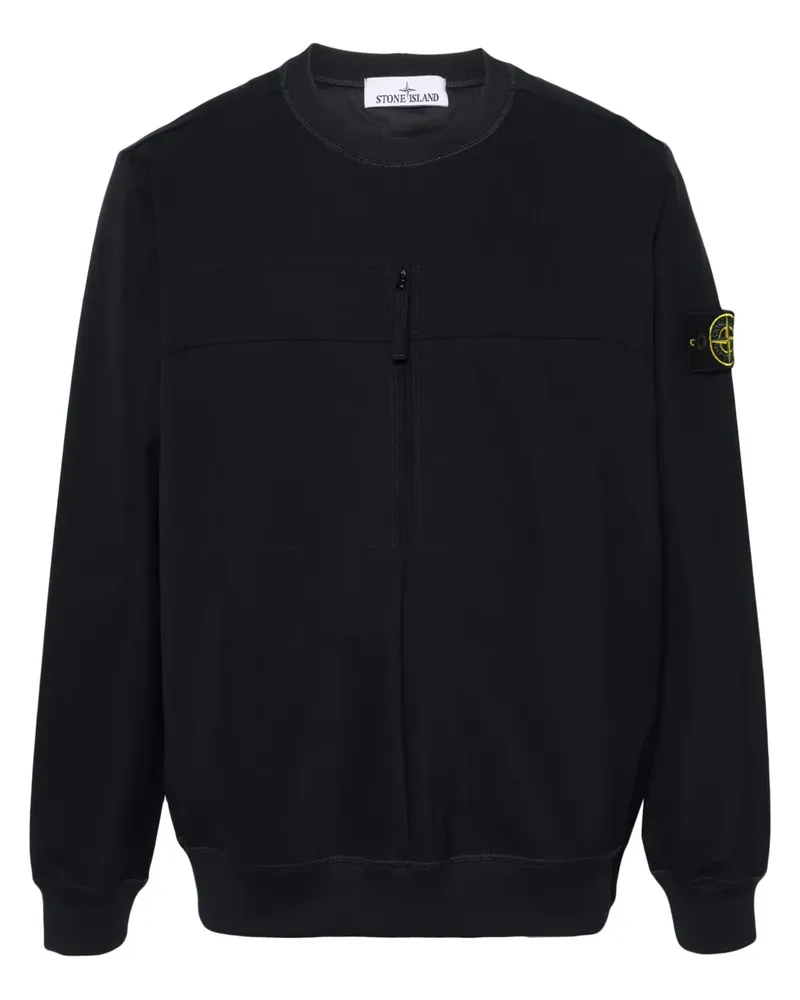 Stone Island Sweatshirt mit Kompass-Patch - Blau Blau
