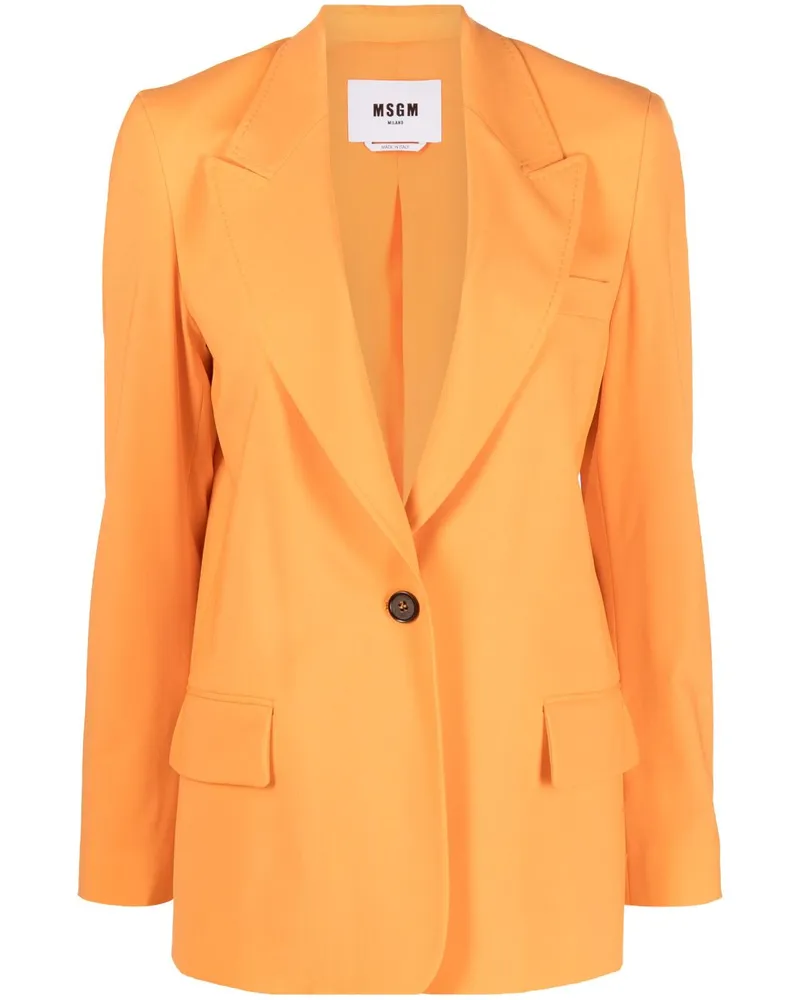 MSGM Einreihiger Blazer Orange