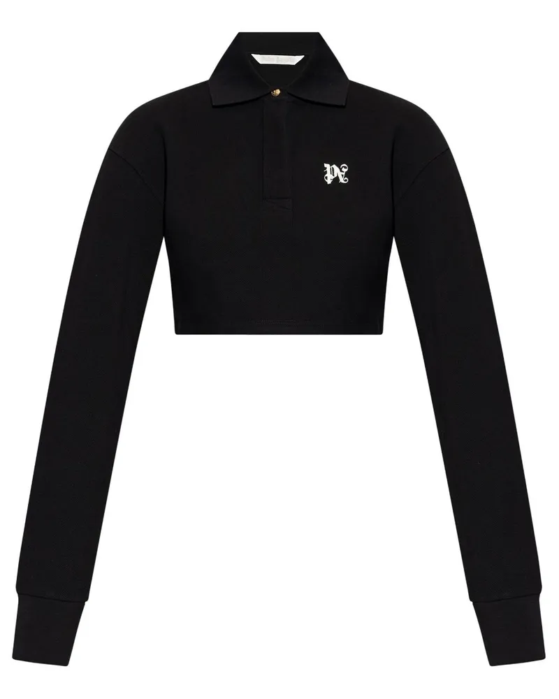 Palm Angels Poloshirt mit Monogramm - Schwarz Schwarz
