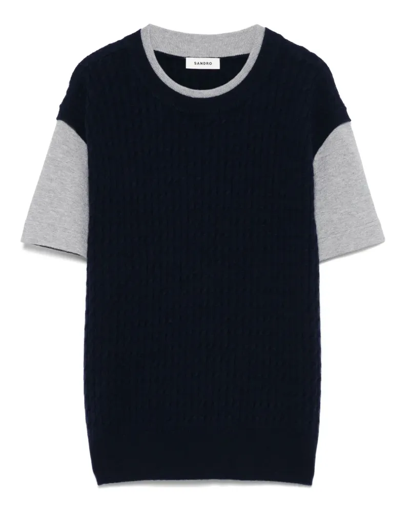 Sandro T-Shirt im Layering-Look - Blau Blau