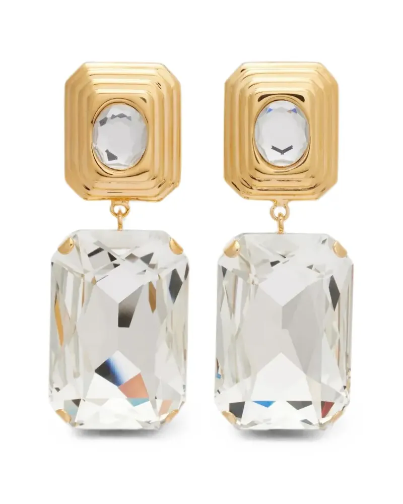 Alessandra Rich crystal-pendant earrings - Gold Gold