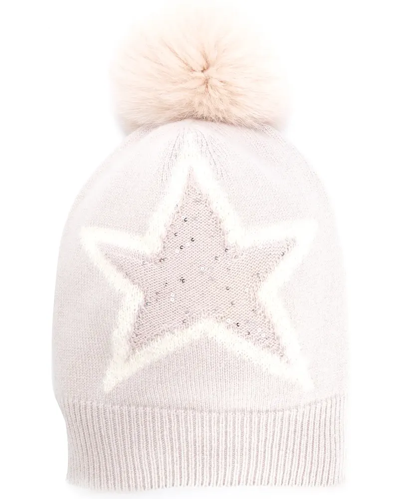 Lorena Antoniazzi Beanie mit Sternmotiv - Rosa Rosa