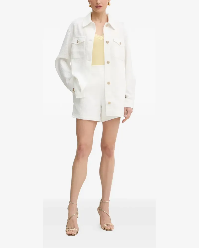 Guess tweed frayed-hem tailored shorts - Weiß Weiß