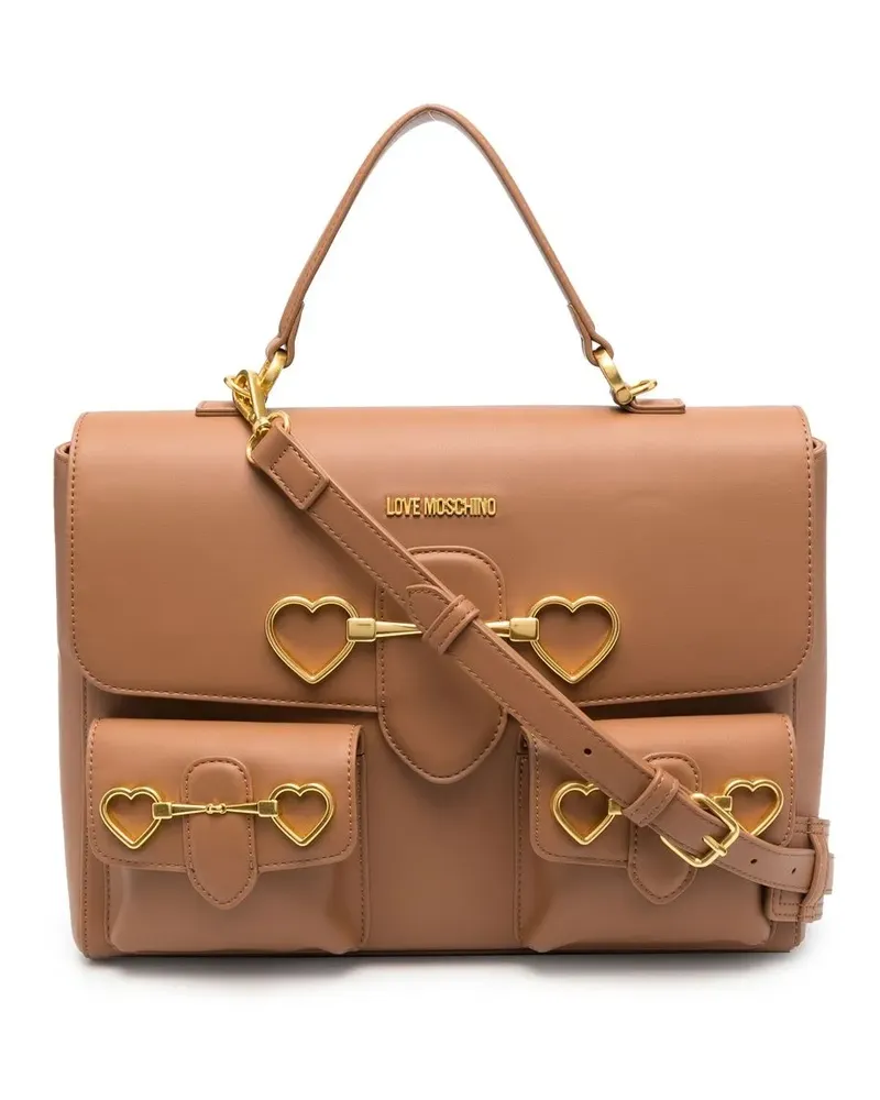 Moschino Handtasche mit Herzmotiv - Braun Braun