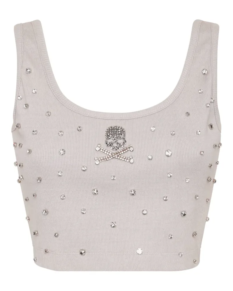Philipp Plein Oberteil mit Strass - Grau Grau