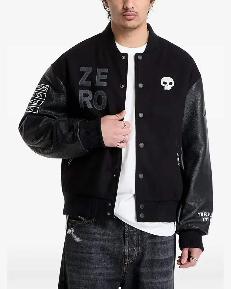 PLEASURES Zero  varsity jacket - Schwarz Schwarz
