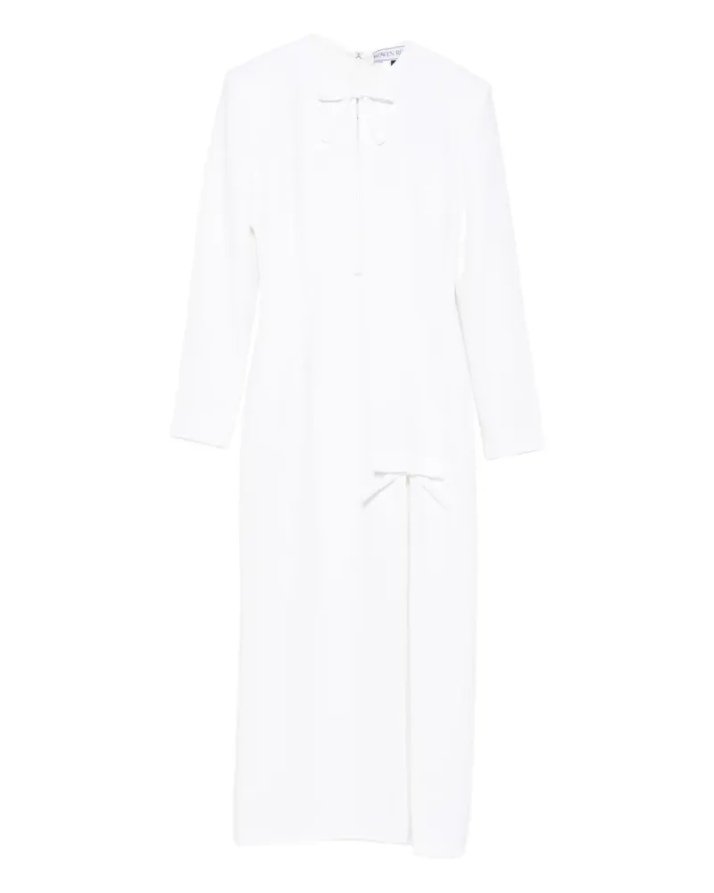 Rowen Rose Schleifen-Maxikleid mit Seitenschlitz - Weiß Weiß