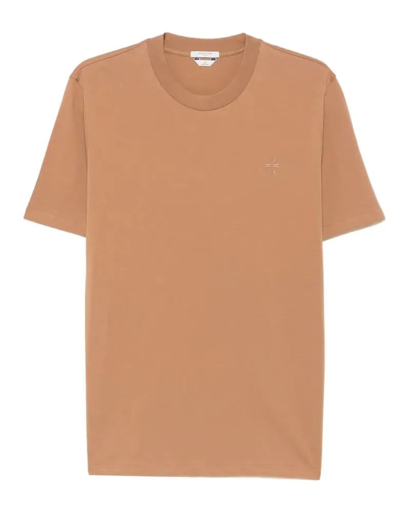 Jacob Cohën logo-embroidered T-shirt - Nude Nude