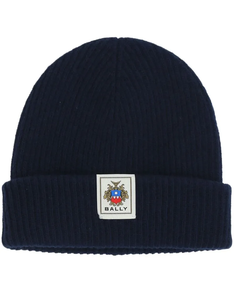 Bally Crest Label Beanie Blau