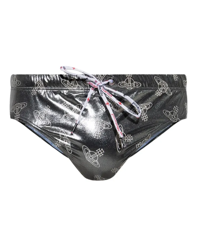 Vivienne Westwood Badehose mit Print-Orb - Schwarz Schwarz
