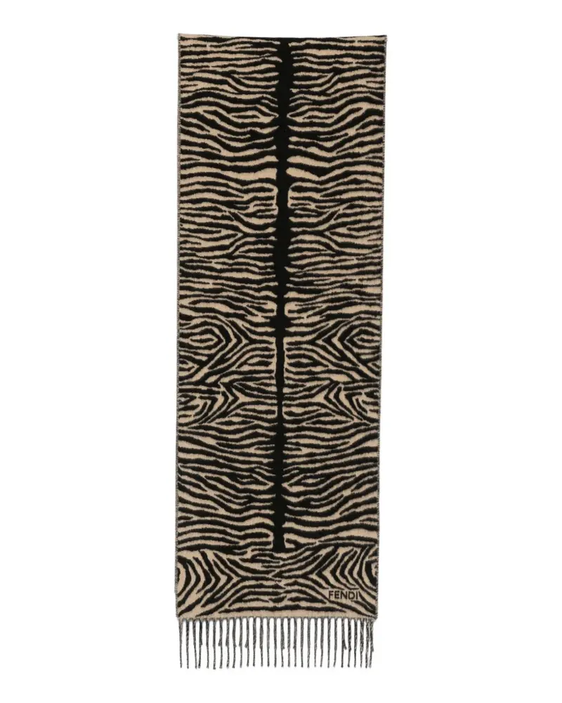 Fendi Schal mit Tiger-Print - Nude Nude