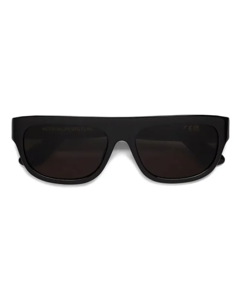RETROSUPERFUTURE Serioso Sonnenbrille mit rechteckigem Gestell - Schwarz Schwarz